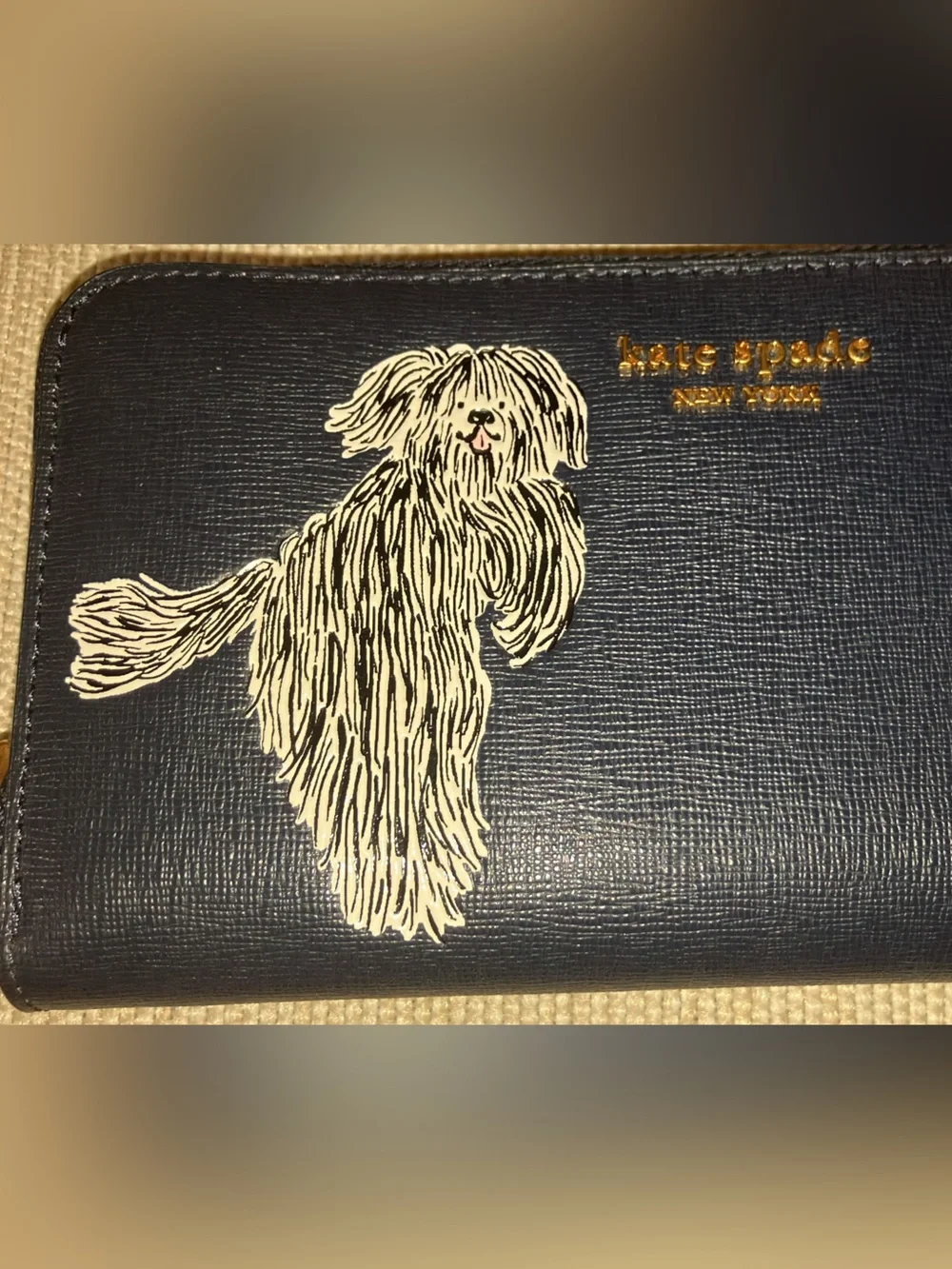 NWOT KATE SPADE SHAGGY EMBOSSED ZIP AROUND CONTINENTAL WALLET - NEVER USED